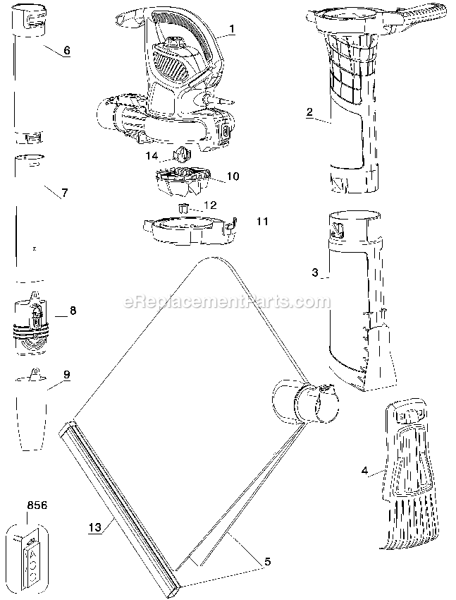 Page A Diagram and Parts List for LH5000 Type 1 Black and Decker Sweeper
